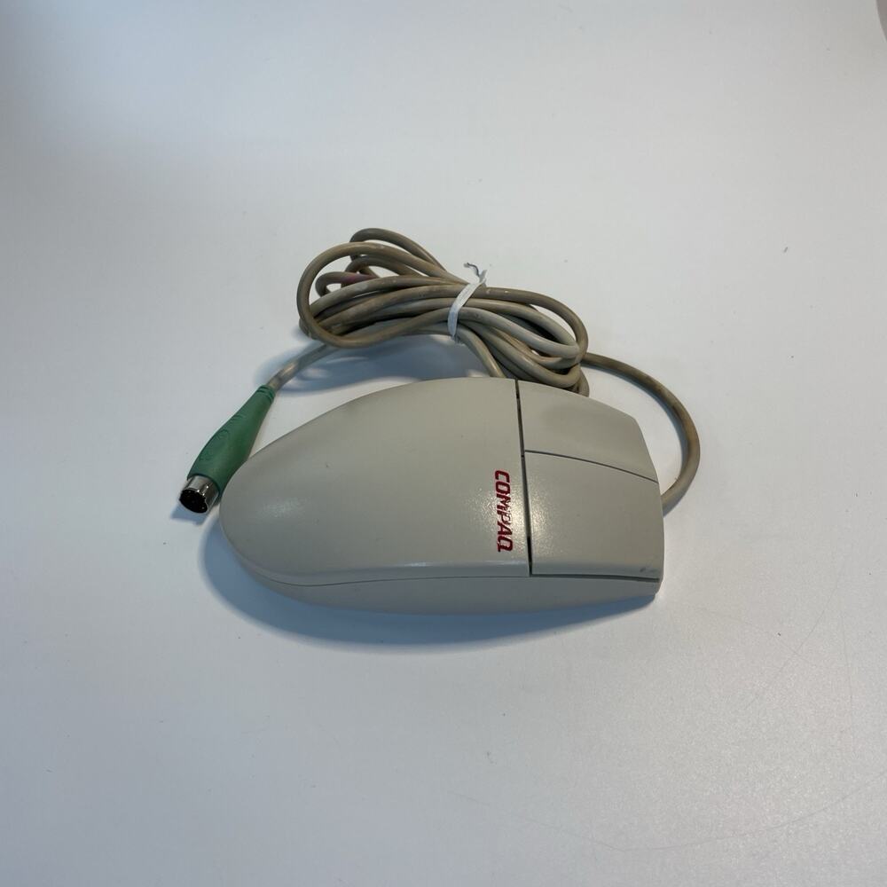 VINTAGE COMPAQ M-S34 2 BUTTON MECHANICAL PS2 MOUSE DS-BIN6-2